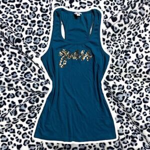 Guess Women's Blue Vests-tanks-cami